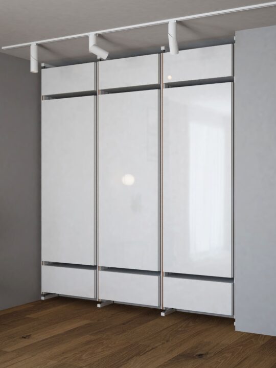 Мебель Legend модульный Шкаф белый глянец раздвижные двери