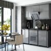 Мебель модульная Legend Кухня со скошенным фасадом серый глянец