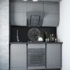 Кухня со скошенным фасадом серый глянец Мебель модульная Legend