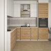 Мебель Legend конструктор Кухня угловая белая глянец+коричневая текстура и столешница
